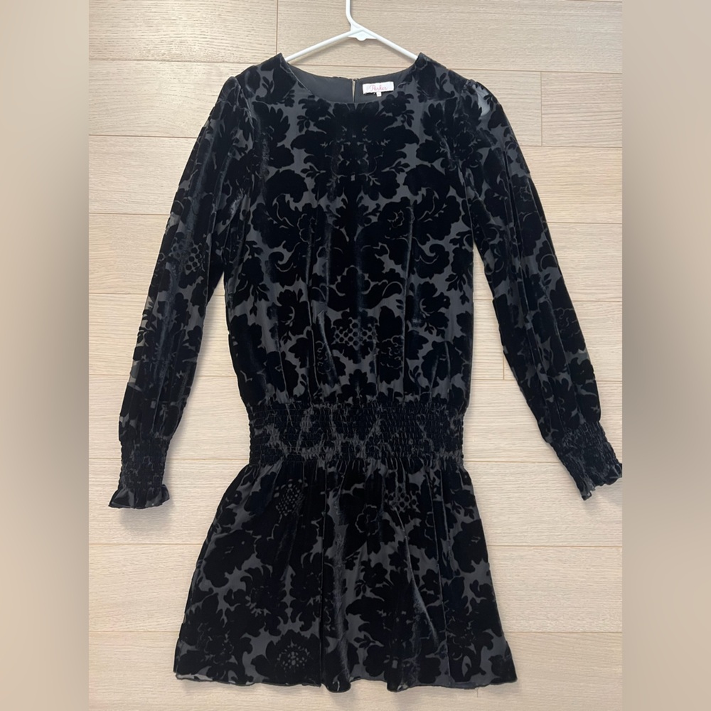 Parker black velvet dress